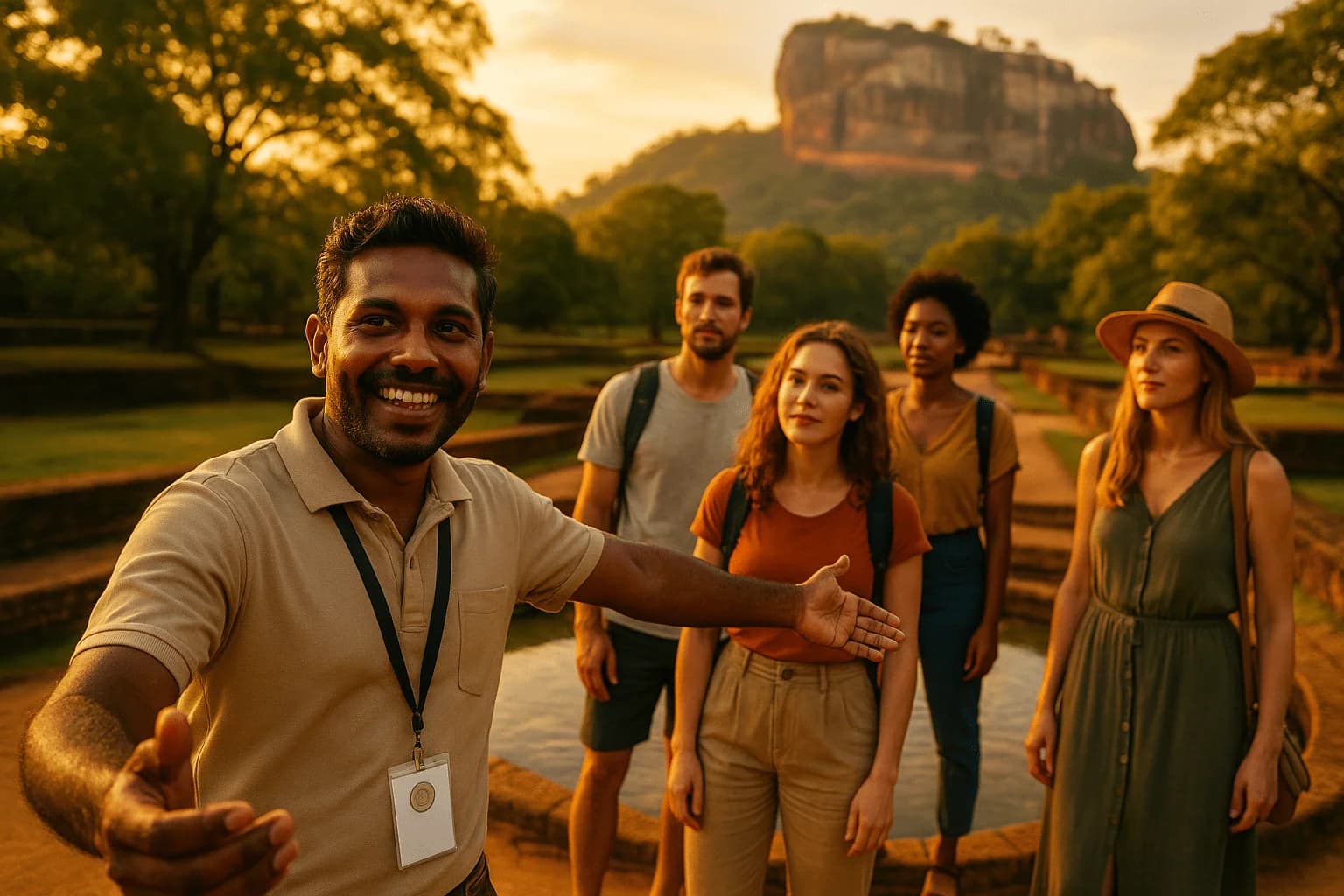 Sri Lankan landscape with ancient ruins